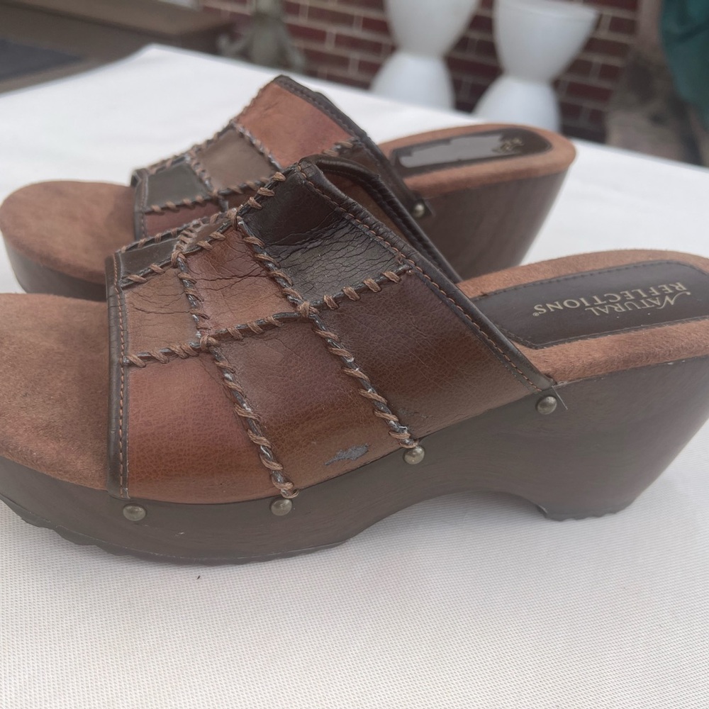 Natural Reflections Women's Patchwork Brown Mules - image 3